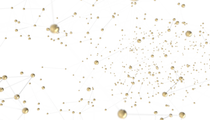 Digital cyberspace with particles and Digital data network connections concept.