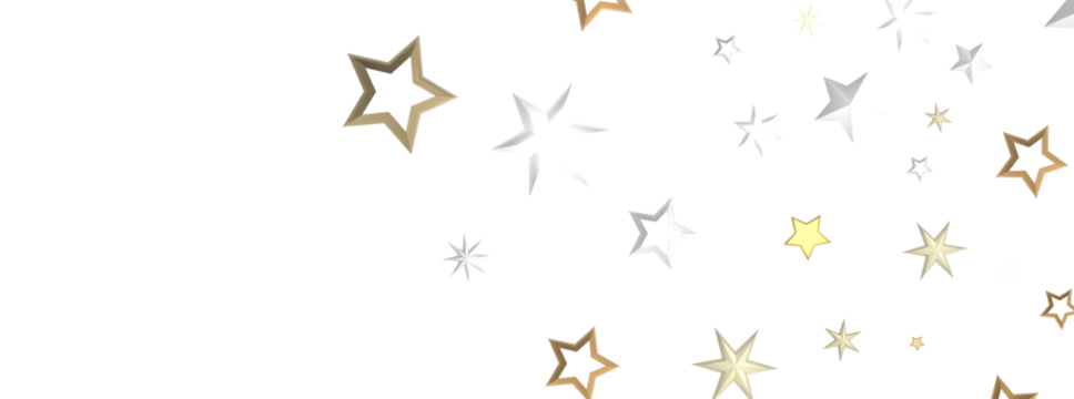 Festive Celestial Cascade: Mesmerizing 3D Illustration of Descending Christmas Stars