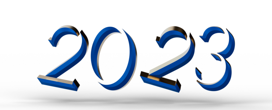 Year as Number - Typography design of 2023 with welcome 2023 concept design.