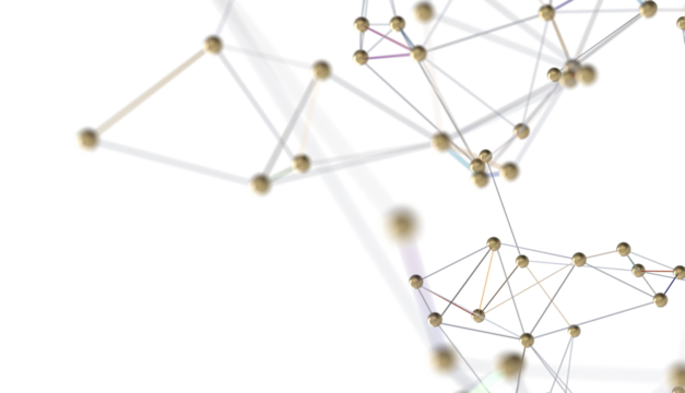 Digital cyberspace with particles and Digital data network connections concept.