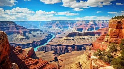 Foto op Plexiglas landscape grand canyon grand illustration usa arizona, america southwest, sunrise desert landscape grand canyon grand © sevector