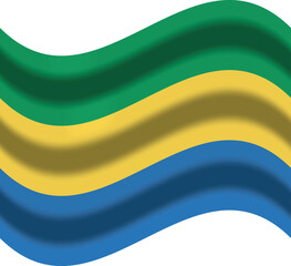 gabon flag with wind icon