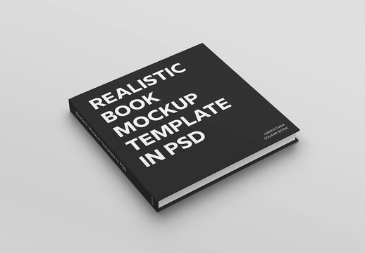 Square Book Mockup Template in PSD