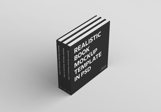 Three Square Books Mockup Template