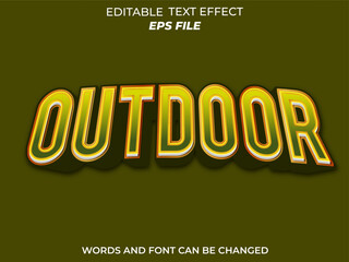 outdoor text effect . font editable, typography, 3d text. vector template