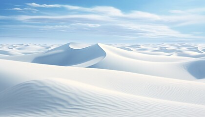 A Mesmerizing Landscape of Rolling Snow Dunes, Where Wind and Winter Merge to Create a Breathtaking Canvas of Serene and Undulating Beauty