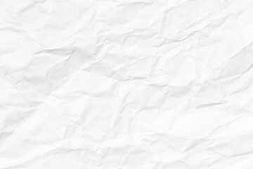 Grunge wrinkled white color paper textured background with copy space