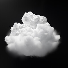 White Cloud Isolated on Black Background. Good for Atmosphere Creation and Composition, ai technology