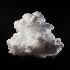 White Cloud Isolated on Black Background. Good for Atmosphere Creation and Composition, ai technology