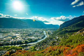 Grenoble, France. View over the city	