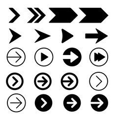 Illustration Vector Graphic of arrow icon. Collection of arrows. Black arrow