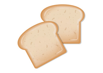 Two Slices of Bread Vector Flat Design