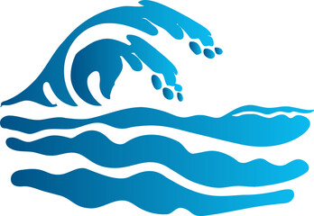 Wave depicted as a basic vector symbol against a white background