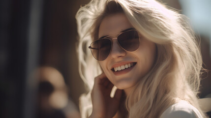 Naklejka premium portrait of a woman smiling