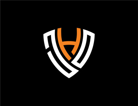 JHO creative letter shield logo design vector icon illustration