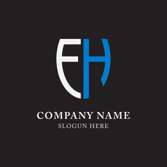 Obraz premium FH HF EF FE abstract monogram initial letter logo design template.