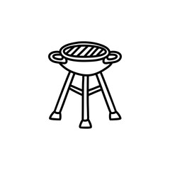 Doodle Hand drawn barbecue grill illustration in vector. Doodle barbecue grill illustration in vector