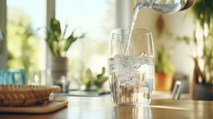 Fototapeta na wymiar pure water in a glass