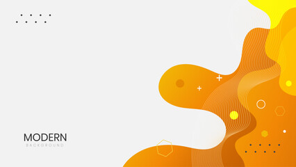 Modern liquid background with white and orange background