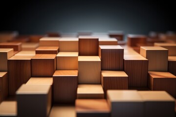 Fototapeta premium A stack of colorful wooden blocks