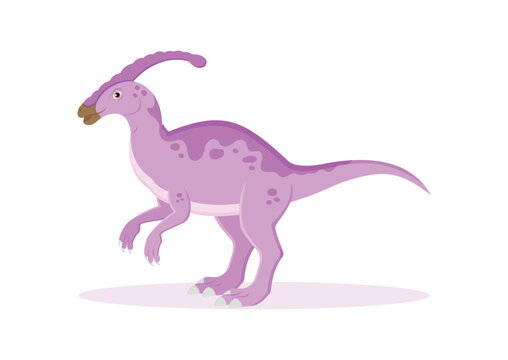 Parasaurolophus Dinosaur Cartoon Character Vector Illustration