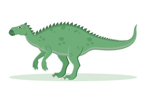 Iguanodon Dinosaur Cartoon Character Vector Illustration