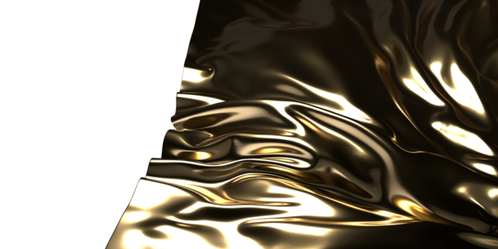 Glamorous Draping: Abstract 3D Gold Cloth Illustration for Alluring Designs