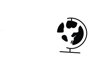 Globe icon. Simple style global nationalization poster background symbol. Earth brand logo design element. Globe t-shirt printing. Vector for sticker.