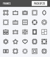 25 Frames Lineal Expanded icons pack. vector illustration.