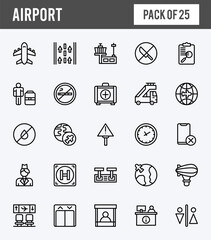 25 Airport Lineal Expanded icons pack. vector illustration.