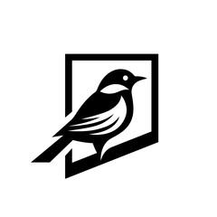 Bird logo mark icon isolated on white background. Vector illustration.