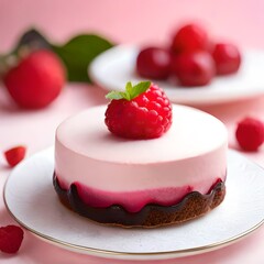 raspberry cheesecake on a plate