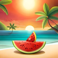beach with tree and fruits