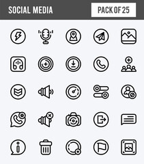 25 Social Media (Whats app) Lineal Expanded icons pack. vector illustration.