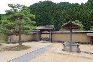 A scene of the restoration of the castle town of the Asakura clan in Fukui City in Fukui Prefecture 福井県福井市にある一乗谷朝倉氏城下町再現の風景