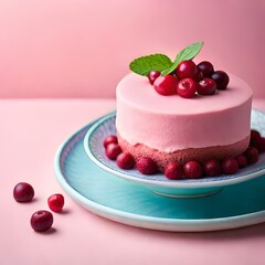cheesecake with raspberries