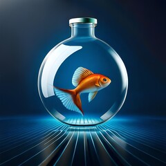 goldfish in a glass