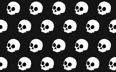 halloween skull pattern black background