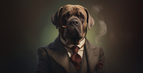 a dog mafia neapolitan mastiff hd wallpaper - obrazy, fototapety, plakaty