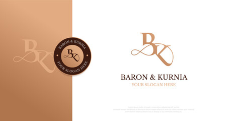 Initial BK Logo Design Vector