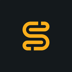 initial letter S or SS minimal abstract and lineart logo icon