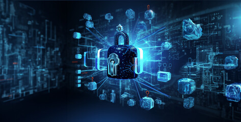 a blue infographic of immune systems in cybersecu hd wallpaper