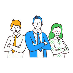 Business characters team work flat style illustration