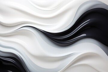 Modern stylish texture white black gold circles and waves fashionable texture of paint modern color