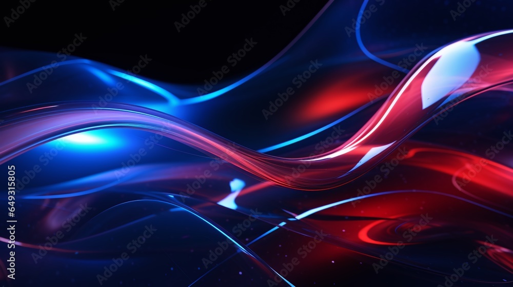 Poster blue abstract background ppt with lights, dynamic lines and curves style background ppt