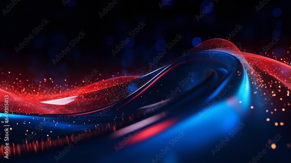 Poster blue abstract background ppt with lights, dynamic lines and curves style background ppt