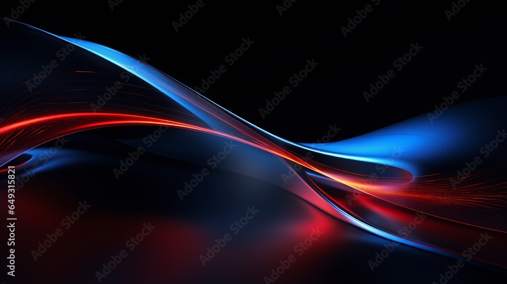 Poster blue abstract background ppt with lights, dynamic lines and curves style background ppt