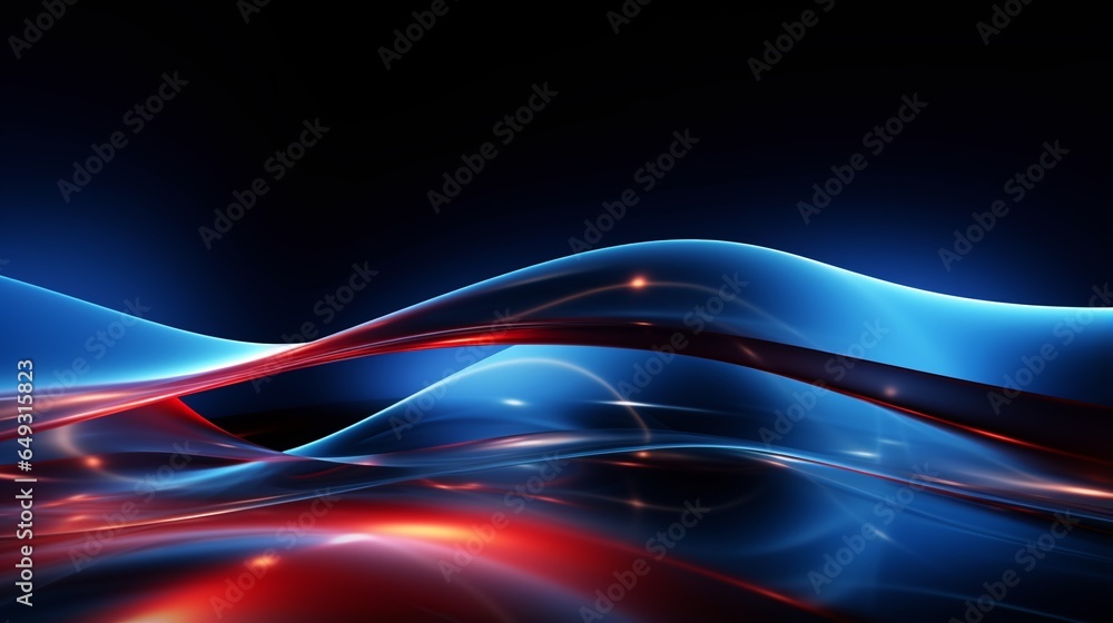 Poster blue abstract background ppt with lights, dynamic lines and curves style background ppt