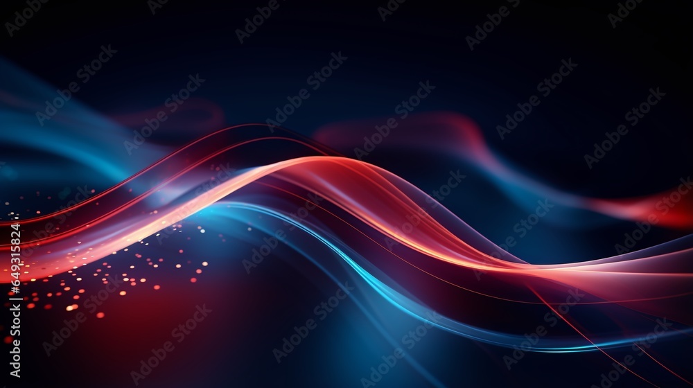 Poster blue abstract background ppt with lights, dynamic lines and curves style background ppt