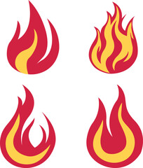 Fire flame. campfire vector icon illustration, Logo design concept